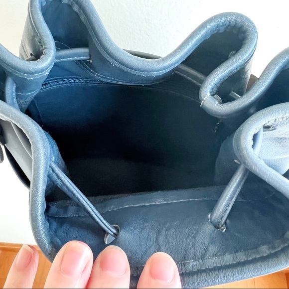 Coach Vintage Midnight Blue Two Pocket Drawstring Shoulder Bag - Picture 8 of 11